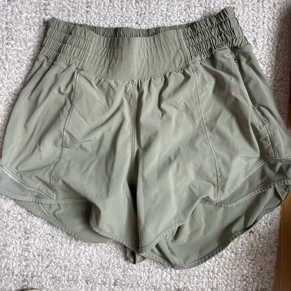 Lululemon Sage Green Hotty Hot Shorts (Size: 4)